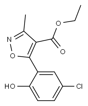 4-Isoxazolecarboxylicacid,5-(5-chloro-2-hydroxyphenyl)-3-methyl-,ethylester(9CI) Struktur