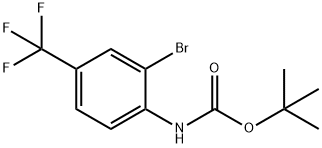 (2-溴-4-(三氟甲基)苯基)氨基甲酸叔丁酯 结构式