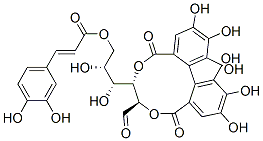 6-O-[2-(3,4-Dihydroxyphenyl)ethenylcarbonyl]-2-O,3-O-(4,4',5,5',6,6'-hexahydroxy[1,1'-biphenyl]-2,2'-diylbiscarbonyl)-D-glucose Structure