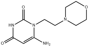 6-アミノ-1-(2-モルホリン-4-イルエチル)ピリミジン-2,4(1H,3H)-ジオン 化学構造式