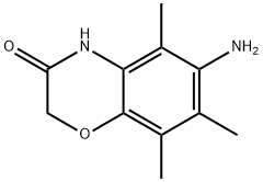 6-アミノ-5,7,8-トリメチル-2H-1,4-ベンゾキサジン-3(4H)-オン 化学構造式