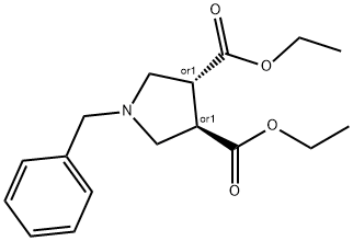 (3R,4R)-1-苄基四氢吡咯-3,4-二甲酸乙酯, 92486-65-2, 结构式