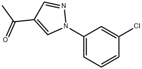 1-[1-(3-クロロフェニル)-1H-ピラゾール-4-イル]エタノン 化学構造式