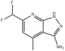 6-(difluoromethyl)-4-methyl-1H-pyrazolo[3,4-b]pyridin-3-amine(SALTDATA: FREE) 化学構造式