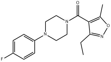 Methanone, (3-ethyl-5-methyl-4-isoxazolyl)[4-(4-fluorophenyl)-1-piperazinyl]- Structure
