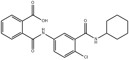 2-({4-CHLORO-3-[(CYCLOHEXYLAMINO)CARBONYL]-ANILINO}CARBONYL)BENZOIC ACID Structure