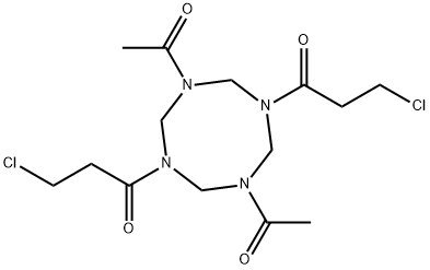 1,5-Diacetyl-3,7-bis(3-chloropropanoyl)-1,3,5,7-tetraazocane Structure