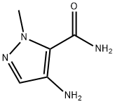 4-アミノ-2-メチル-2H-ピラゾール-3-カルボン酸アミド 化学構造式