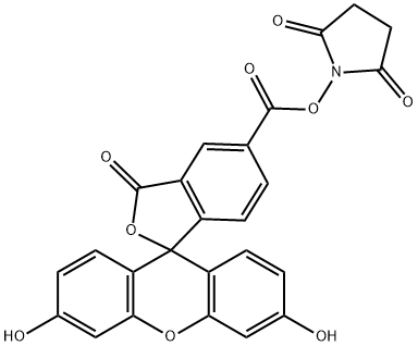 5-カルボキシフルオレセイン N-スクシンイミジル 化学構造式