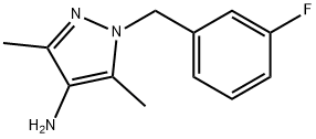 1-(3-フルオロベンジル)-3,5-ジメチル-1H-ピラゾール-4-アミン 化学構造式