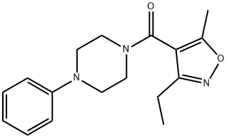 Methanone, (3-ethyl-5-methyl-4-isoxazolyl)(4-phenyl-1-piperazinyl)- 结构式