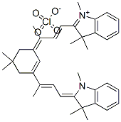 2-((E)-3-(5,5-二甲基-3-[(E)-1-甲基-3-(1,3,3-三甲基-1,3-二氢-2H-吲哚-2-亚基)-1-丙烯基]-2-环己烯-1-亚基)-1-丁烯基)-1,3,3-三甲基-3H-吲哚高氯酸盐, 92569-97-6, 结构式