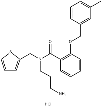 N-(3-AMINOPROPYL)-2-[(3-METHYLPHENYL)METHOXY]-N-(2-THIENYLMETHYL)BENZAMIDE HYDROCHLORIDE, 926023-82-7, 结构式