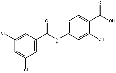 Benzoic acid, 4-[(3,5-dichlorobenzoyl)amino]-2-hydroxy- Structure