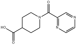 1-(2-吡嗪基羰基)-4-哌啶甲酸 结构式