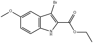 1H-INDOLE-2-CARBOXYLIC ACID, 3-BROMO-5-METHOXY-, ETHYL ESTER 结构式