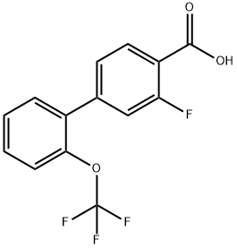 2-Fluoro-4-[2-(trifluoromethoxy)phenyl]benzoic acid 结构式