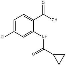 2-(环丙甲酰氨基)-4-氯苯甲酸 结构式