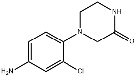 4-(4-アミノ-2-クロロフェニル)-2-ピペラジノン 化学構造式