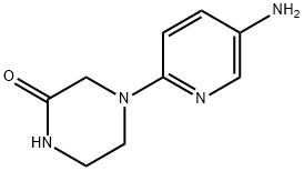 4-(5-アミノ-2-ピリジニル)-2-ピペラジノン 化学構造式