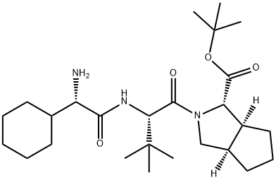 (1S,3aR,6aS)-2-[(2S)-2-[[(2S)-2-Amino-2-cyclohexylacetyl]amino]-3,3-dimethyl-1-oxobutyl]octahydrocyclopenta[c]pyrrole-1-carboxylic acid tert-butyl ester Structure