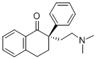 [S,(+)]-2-[2-(ジメチルアミノ)エチル]-3,4-ジヒドロ-2-フェニルナフタレン-1(2H)-オン 化学構造式