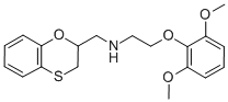 [(2,3-ジヒドロ-1,4-ベンゾオキサチイン-2-イル)メチル][2-(2,6-ジメトキシフェノキシ)エチル]アミン 化学構造式
