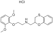 N-[2-(2,6-ジメトキシフェノキシ)エチル]-2,3-ジヒドロ-1,4-ベンゾオキサチイン-2-メタンアミン·塩酸塩 化学構造式
