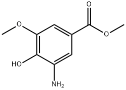 3-アミノ-4-ヒドロキシ-5-メトキシベンゼンカルボン酸メチル 化学構造式