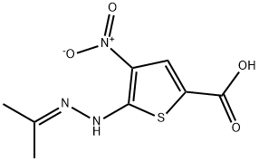 2-Thiophenecarboxylic  acid,  5-(isopropylidenehydrazino)-4-nitro-  (7CI) Structure