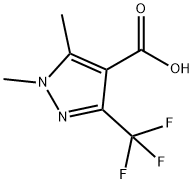 1,5-ジメチル-3-(トリフルオロメチル)-1H-ピラゾール-4-カルボン酸 化学構造式