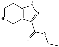 1H-Pyrazolo[4,3-c]pyridine-3-carboxylic acid, 4,5,6,7-tetrahydro-, ethyl ester Struktur