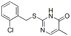 2-[(2-chlorophenyl)methylsulfanyl]-5-methyl-3H-pyrimidin-4-one Struktur
