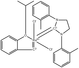 Dichloro[1,3-bis(2-methylphenyl)-2-imidazolidinylidene](2-isopropoxyphenylmethylene)ruthenium(II) Structure