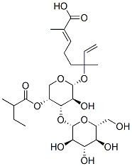 2,6-dimethyl-6-(3-O-(beta-glucopyranosyl)-4-O-(2-methylbutyroyl)alpha-arabinopyranosyloxy)-2,7-octadienoic acid 结构式