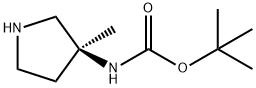 (S)-3-(N-BOC-氨基)-3-甲基-吡咯烷, 927652-04-8, 结构式