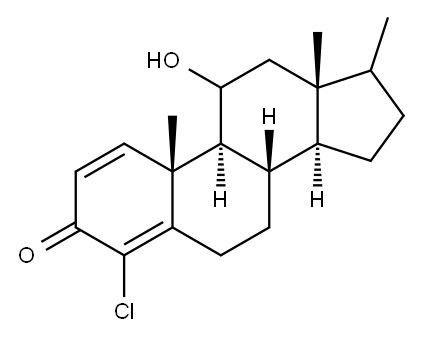 4-chloro-11-hydroxy-17-methylandrosta-1,4-dien-3-one 结构式