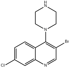 3-BROMO-7-CHLORO-4-(PIPERAZIN-1-YL)QUINOLINE Structure
