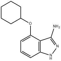 4-(シクロヘキシルオキシ)-1H-インダゾール-3-アミン 化学構造式