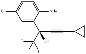(R)-5-Chloro-α-(cyclopropylethynyl)-2-amino-α-(trifluoromethyl) benzenemethanol Struktur