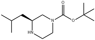 (S)-1-BOC-3-ISOBUTYLPIPERAZINE 化学構造式