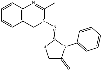 2-methyl-3-(4-oxo-3-phenylthiazolidin-2-ylidenamino)-4-(3H)-quinazolinone Structure