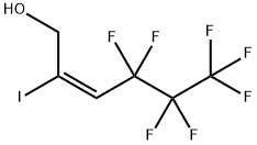 TRANS-4,4,5,5,6,6,6-ヘプタフルオロ-2-ヨードヘキス-2-エン-1-オール 化学構造式