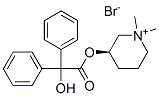 Piperidinium, 3-[(hydroxydiphenylacetyl)oxy]-1,1-dimethyl-, bromide, (S)- Struktur