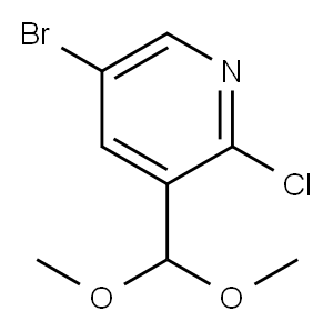 5-ブロモ-2-クロロ-3-ジメトキシメチル-ピリジン 化学構造式