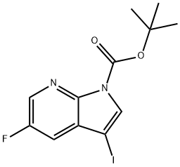5-フルオロ-3-ヨード-ピロロ[2,3-B]ピリジン-1-カルボン酸 TERT-ブチル エステル 化学構造式