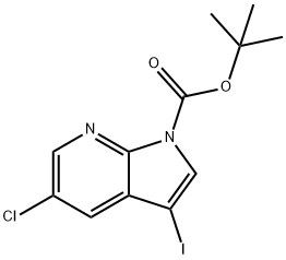 5-CHLORO-3-IODO-PYRROLO[2,3-B]PYRIDINE-1-CARBOXYLICACIDTERT-BUTYLESTER Structure