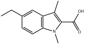 5-エチル-1,3-ジメチル-1H-インドール-2-カルボン酸 化学構造式