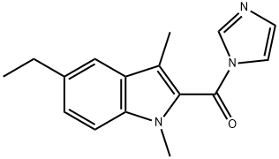 (5-ETHYL-1,3-DIMETHYL-1H-INDOL-2-YL)-1H-IMIDAZOL-1-YL-METHANONE 结构式
