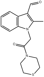 1H-INDOLE-3-CARBOXALDEHYDE, 2-METHYL-1-[2-OXO-2-(4-THIOMORPHOLINYL)ETHYL]- Structure